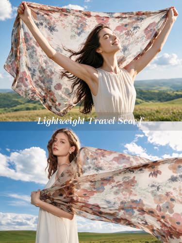 vimate Lightweight Scarf for Women Fashion Head Cover Hijab Cotton Voile Scarf Shawl Wrap for Spring Fall Winter Season - color: M2#.style 45
