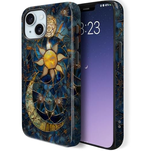 Magnetic Phone Case Compatible for iPhone 17 Pro 5G,Compatible with Magsafe,Two Layer Protection Heavy Duty Cover,Celestial Moon Sun Stars Starry - color: Celestial Moon Sun Stars Starry, size: For iphone 17 Pro 5G