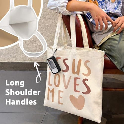 Bible Tote BagsGifts for Women, Cute Christian Church Canvas Tote Bag Christian Reusable Shopping Bags - color: Bible-03