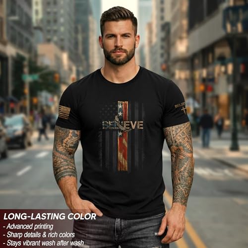 Faith Over Fear Shirt Men, Christian Shirts for Men - color: Ds13-black, size: 5X-Large