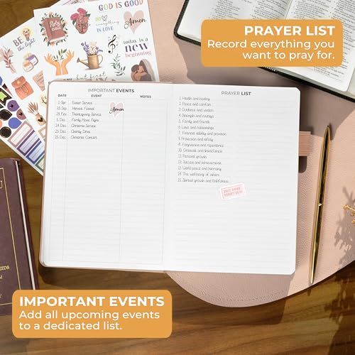 Clever Fox Prayer Journal with Prompts, Bible, Women, Teen, A5 Rose Gold - color: Rose Gold, size: A5 (5.8'' x 8.3'')