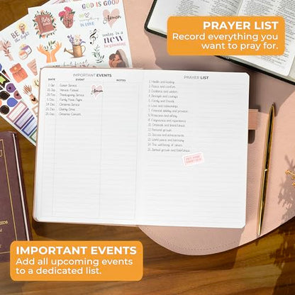 Clever Fox Prayer Journal with Prompts, Bible, Women, Teen, A5 Rose Gold - color: Rose Gold, size: A5 (5.8'' x 8.3'')