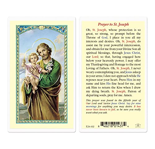 St. Joseph 50th Year of Our Lord Laminated Holy Cards, 25-Count Value Pack