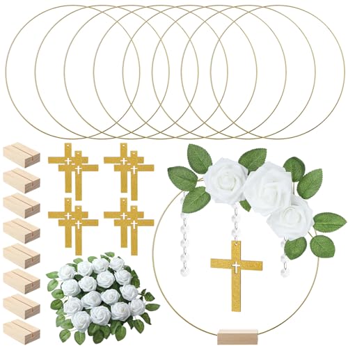 Sintuff 72 Pcs Baptism Table Centerpieces Decorations, Gold - color: Gold