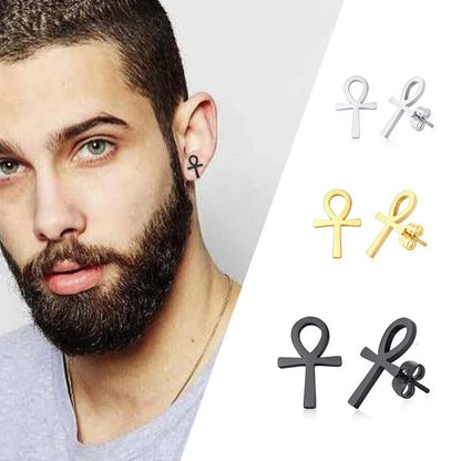 14K Yellow Gold Ankh Earrings For Women Men, The Key Of The Nile Ankh Pendant Symbol Sterling Silver Egyptian Jewelry For Men, Ankh Cross Drop Earrings Women Dangle Earrings Amulet Crucifix Egyptian Earrings For Women, Ankh Necklace Women - color: Ankh Ea