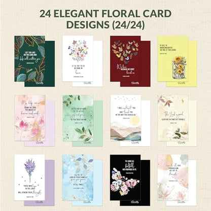 Decorably 24 Pack Gold Foil 4x6in Christian Thinking of You Cards