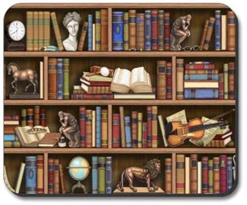 Art Plates Books in Library - Mouse Pad Image by Dan Morris