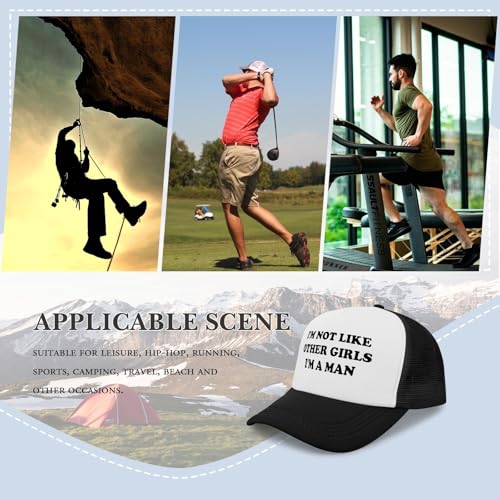 Black Trucker Hat with Funny Saying, Funny Hat for Men & Women - color: Allblack-12