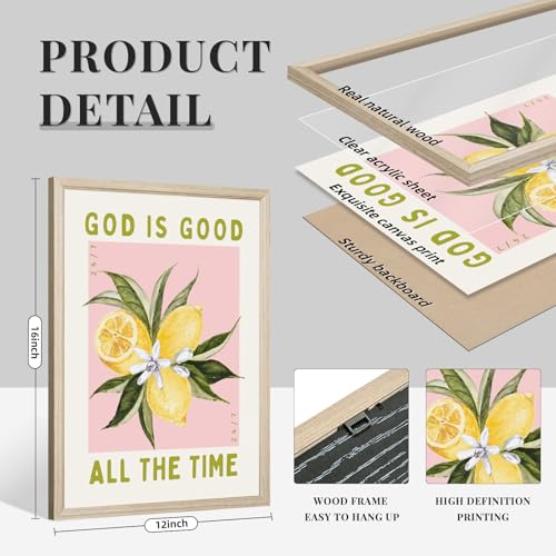 Christian Wall Art Decor Bible Verse Poster Preppy Scripture Canvas Wall Art Jesus Religious Pictures Girl Room Painting Trendy Colorful Prints Christian Artwork for Girls Bedroom 12x16x9 Inch Framed - color: Colorful Bible Prints, size: 12x16 Inch Framed