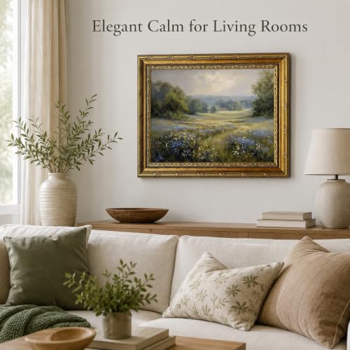 Framed Wildflower grassland Canvas Wall ArtFarmhouse Artwork 16x12 Inch - color: Framed Wildflower grassland 36, size: 16"L x 12"W