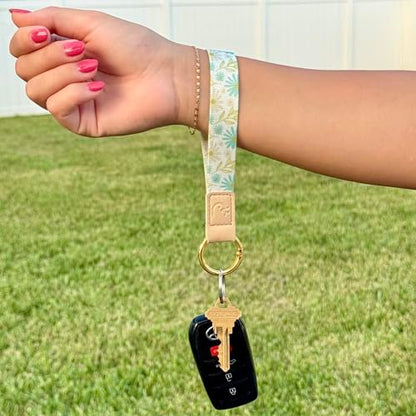 Yappy Daily Bible Verse Keychain Wristlet, NFC Christian Lanyard for Keys, Wallet, ID & Phone for Women Men - color: Flowers