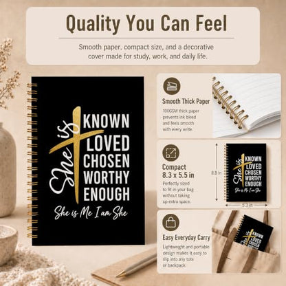 Motivational Christian Spiral Notebook 5.5x8.3 Inch - color: pattern-21