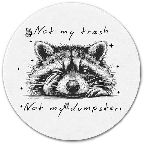 Funny Raccoon Mouse Pad 7.9x7.9Inch,Aesthetic Mouse Pad,Not My Trash Cute Raccoon Themed Mousepad with Non-Slip Rubber Base for Office Desk Accessories,Funny Animals Office Supplies - color: Color02