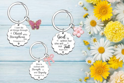 Christian Gifts for Women Bible Verse Christian Keychain Inspirational Spiritual Religious Faith Gifts Stuff Accessories Cute Cross Keychain
