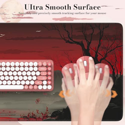 iCasso Desk Protector Mat, Large Japanese Mouse Pad, Full Moon - color: Full Moon