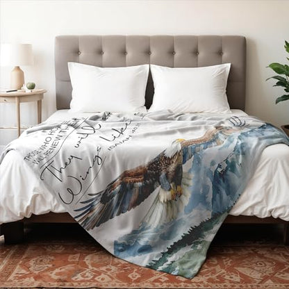 Christian Eagle Blanket, Christian Gifts for Women Men, 50x60 Inches - color: Eagle