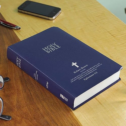 Personalized NIV Small Print Bible for Adults, Name Engraved, Standard Size - color: Blue, style: New International Version