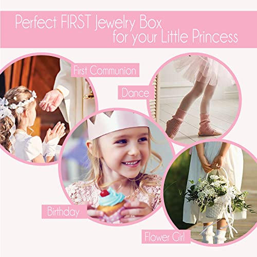 My Bambino Personalized Girls with Name only Jewelry Box with Dark Skin African American Ballerina | Birthday Gift for Girls - color: Name Only