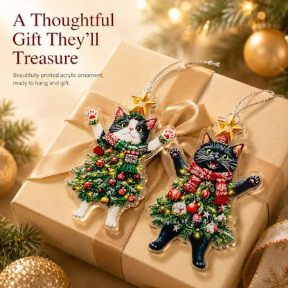 Christmas Ornaments 2026, Cat Ornaments for Christmas Tree - color: Set 2 Cat Christmas