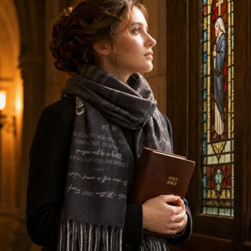 The Virgin Mary Bible Verse Shawls for Women, Catholic Christian Blanket Scarf Gifts or Mom Teacher Christmas - color: Multicolor