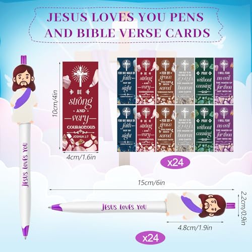 48 Pcs Jesus Pens Bulk Christian Gift for Kid Sunday School Prize - style: Classic Style