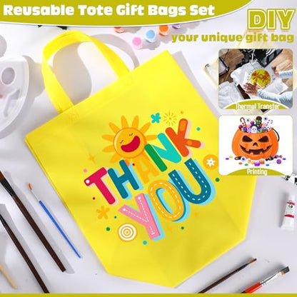 Windyun Reusable Grocery Bags Non Woven with Handles - color: Yellow