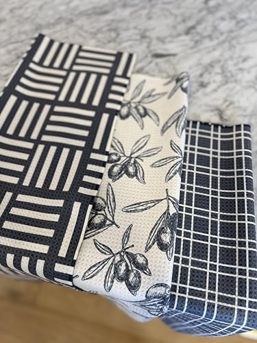 Kitchen Towels, Dish Towels for Kitchen, 3 Pc Kitchen Towel Set - color: Gray