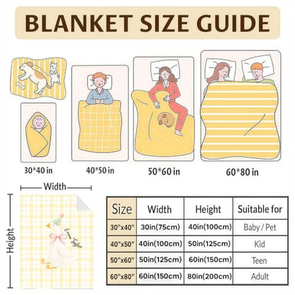 Personalized Birthday Goose Blanket, Yellow Plaid Baby Throw Gift - color: #Ver14