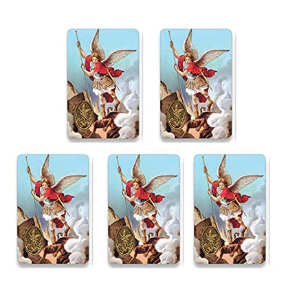 H HOLLY LINES St. Michael The Archangel Prayer Card for Protection for The Military Set of Five Wallet Size