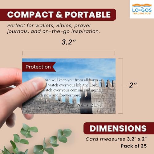 Pass It On Scripture Cards, Protection, Psalm 121:78, Pack of 25 Inspirational Bible Verse Wallet Cards for Devotional, Bible Study, & Memorization, Small Christian Greetings for Encouragement - color: Psalms 121:7-8