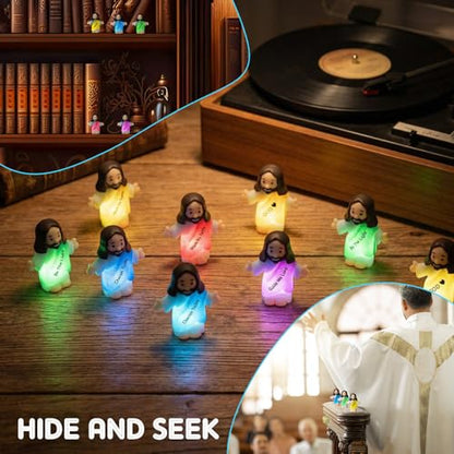 CroBlissful 25 Pcs Little Jesus Figurine Glow in the Dark, Bible Style - style: Bible Style