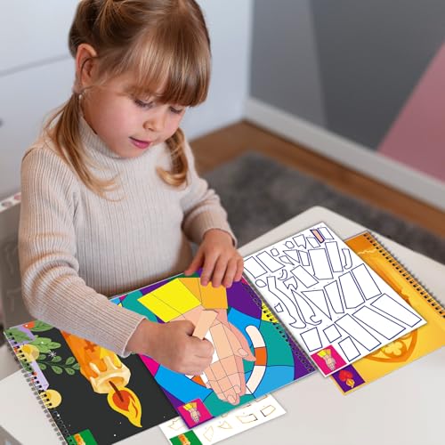 Omgouue 2PCS Bible Crafts for Kids Ages 4-8 Sticker Paint Books Includes Christian Jesus Angel Adam&Eve Theme Party Create 20 Pictures Sticker Sheets are Separate