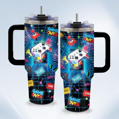 Christian Gifts for Women 40oz Tumbler - Insulated Travel Mug with Handle (Gamer, 40 Ounces) - color: Gamer