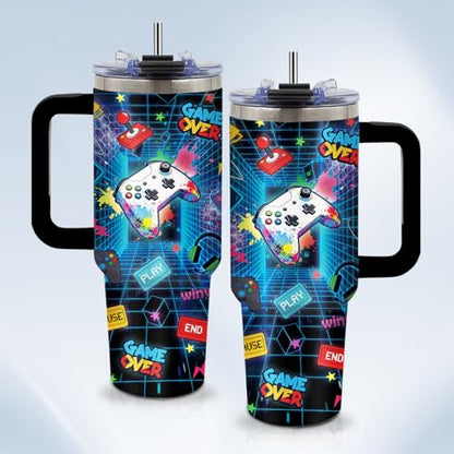 Christian Gifts for Women 40oz Tumbler - Insulated Travel Mug with Handle (Gamer, 40 Ounces) - color: Gamer