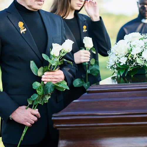 Misdary Funeral Favors Guest Memorial Rose Pin - color: Yellow