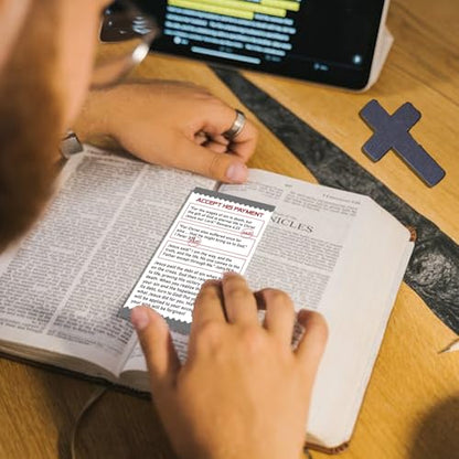 240pcs Gospel Tract Cards 3.5 x 2 Inches Jesus Paid It All - color: Jesus Paid It All