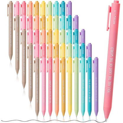 Mr. Pen- Christian Pens, 50 Pack, Black Ink, Pastel Color Barrels