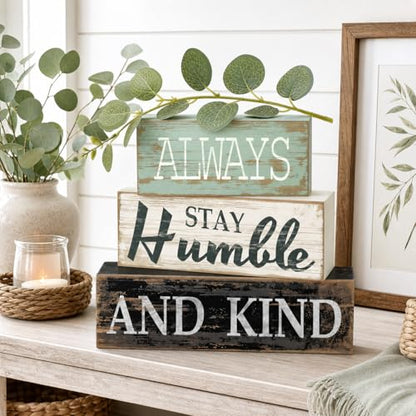 4pcs Farmhouse Table Decor, Always Stay Humble and Kind Inspirational Decor - style: Kind