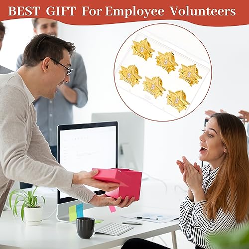 Tigeen 12 Pcs Year Service Reward Pins Star Enamel Pins, 5 Years - style: 5 Years
