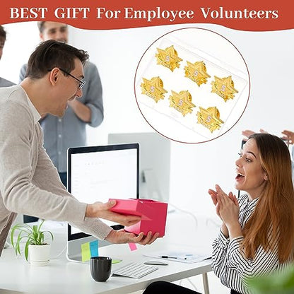 Tigeen 12 Pcs Year Service Reward Pins Star Enamel Pins, 5 Years - style: 5 Years