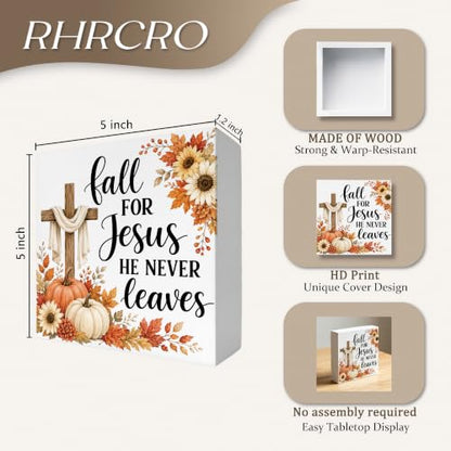Fall Christian Decor Wooden Box Sign - color: Fall-12