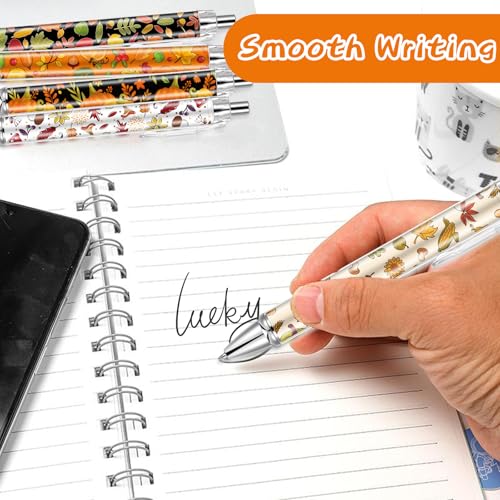 30 PCS Fall Ballpoint Pens Bulk Maple Leaf Ballpoint Pen Pumpkin Harvest Retractable Black Ink Pens for Office Autumn Thanksgiving Day - style: Autumn
