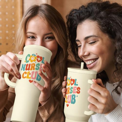 SANDJEST Nurse Tumbler 40oz, Cool Club Coffee Travel Mug With Straw - Perfect Nurse Gift for Any Occasion - color: Nurse 3