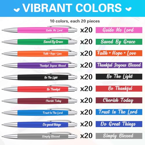 Gueevin 200 Pcs Inspirational Pens Employee Gift, Christian Style - style: Christian Style