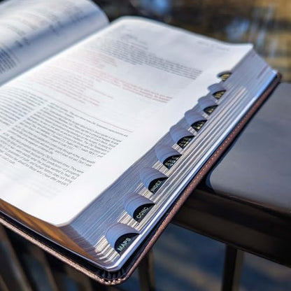 Personalized NLT Life Application Study Bible – Brown/Mahogany LeatherLike | Indexed Thumb Tabs | Third Edition | Custom Engraved Bible | New Living Translation | Red Letter | Over 10,000 Study Notes (Name Only)