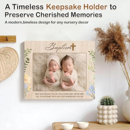 Baptism Picture Frame, Baptism Gifts for Boys Girls with Keepsake Gift Box - color: Floral Blessing 5x7
