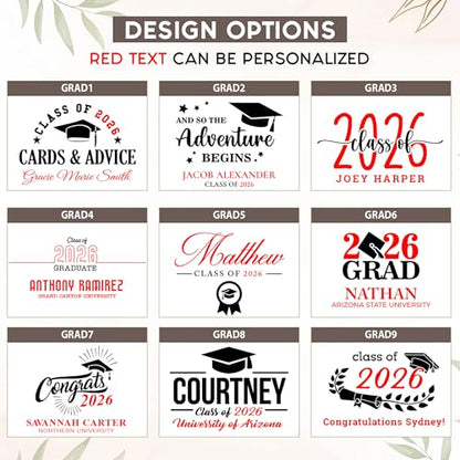 Personalized Graduation Keepsake Box, High School & College Grad Gift - style: 4. Graduation Designs