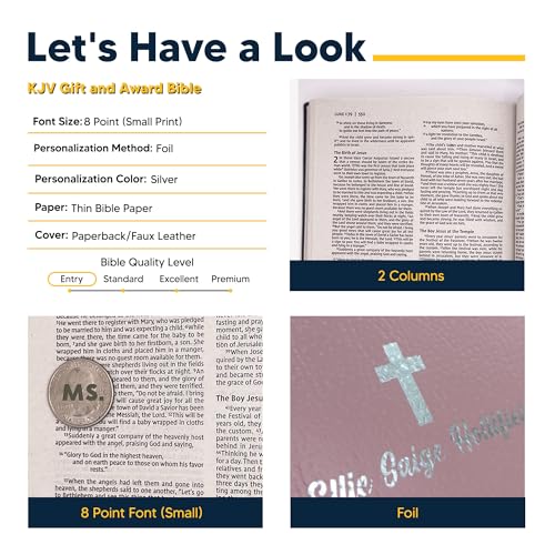 Personalized NIV Small Print Bible for Women, Name Engraved, Standard Size - color: Pink, style: King James Version