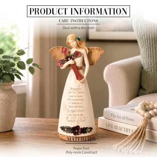 Pavilion Gift Company- Sympathy - 9" Angel Figurine Religion Faith Religious Grief Bereavement Memorial Sympathy Funeral Remembrance Home Decor
