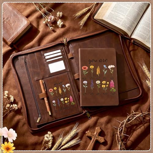 Fuyoooo 3 Pcs Floral Christian Gift for Women Portfolio Notebook - style: Floral Pastor Style